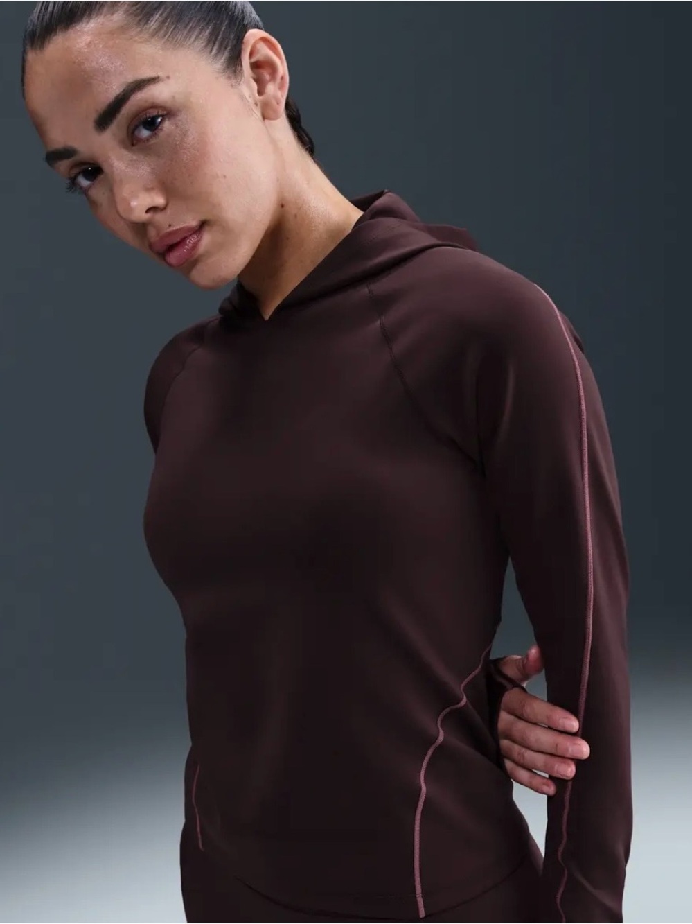 NWT Nike Universa Women's Dri-FIT Slim Hooded Long-Sleeve Top